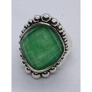 Lagos Caviar Doublet Maya Green Stone Ring Size 5.75 Sterling Silver 925